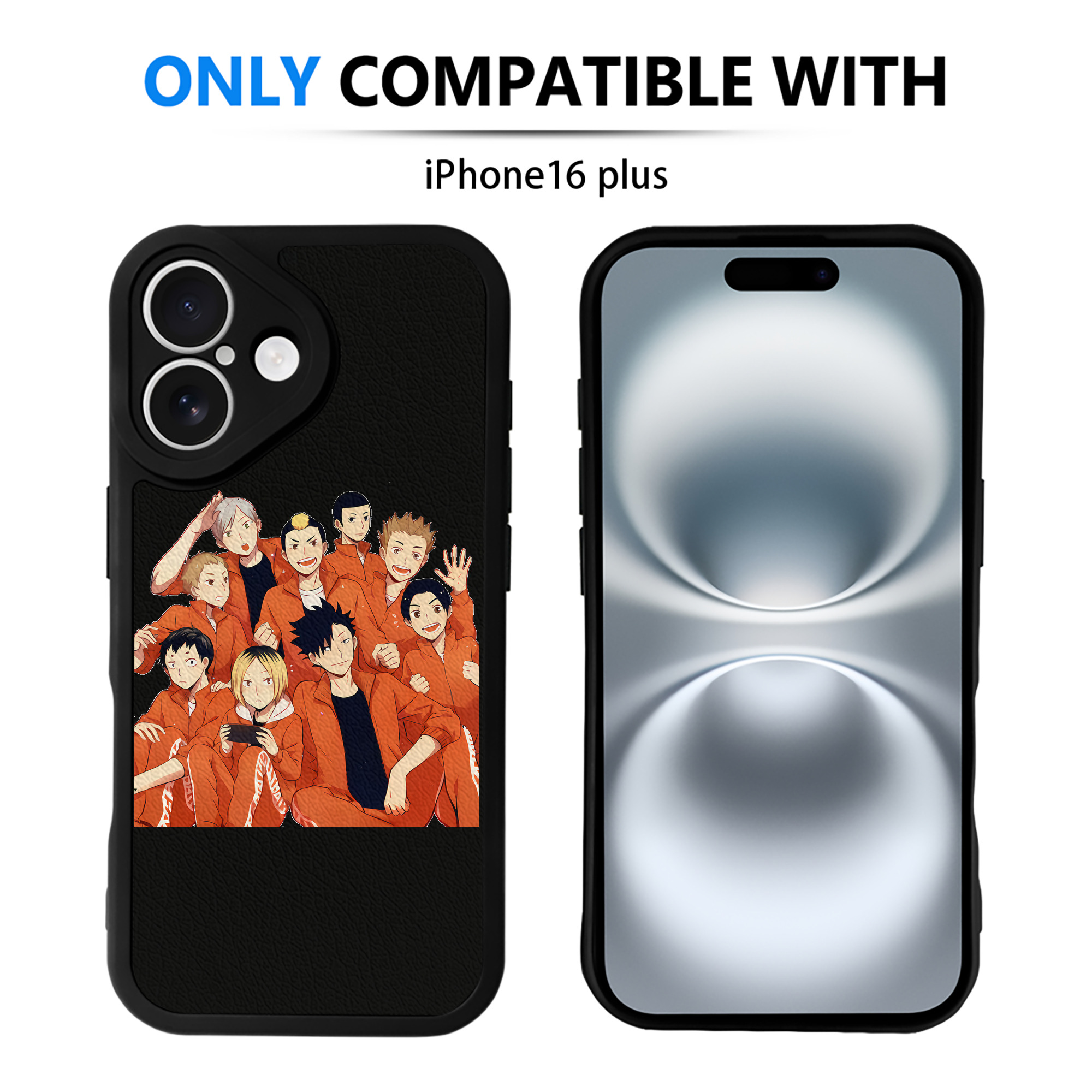 （画像用） ハイキュー!! Haikyu!! 【iPhone 16シリーズ対応】シリコンスマホケース（レザー調） 材質：シリコン